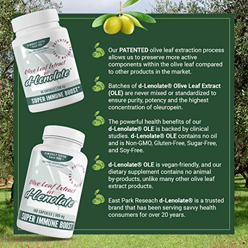 East Park Olive Leaf Extract (OLE) Super Strength d-Lenolate 180 Count